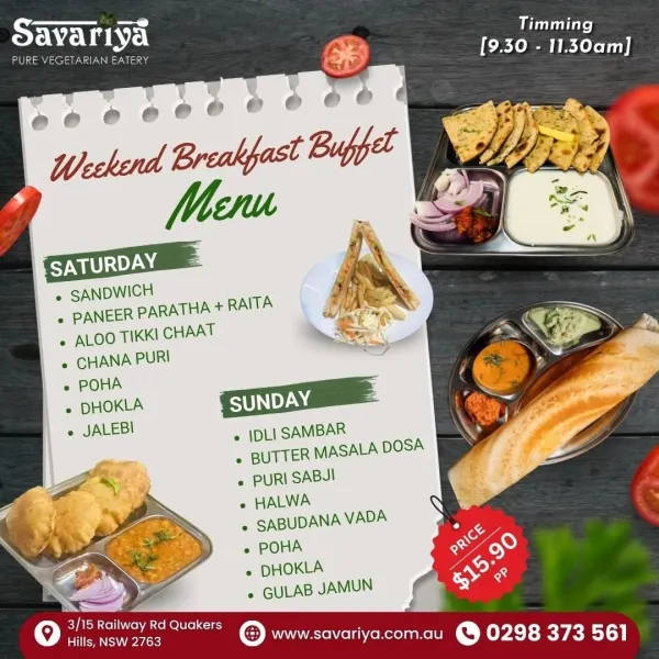 Savariya Weekend Breakfast Buffet – A Delicious Start to Your Weekend on 20 - 21 June
