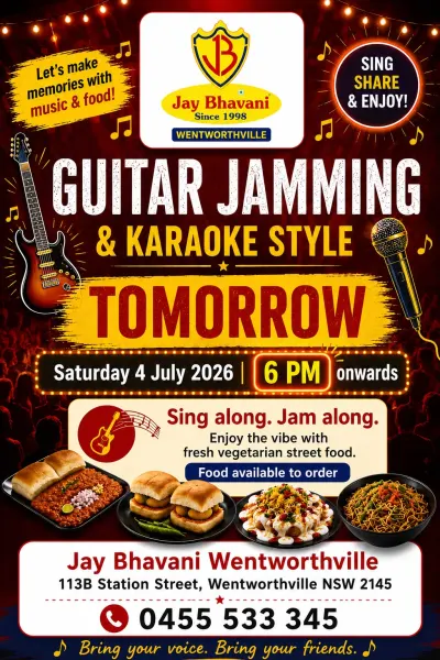 Guitar Jamming Night – Sing, Jam & Feast at Jay Bhavani Wentworthville