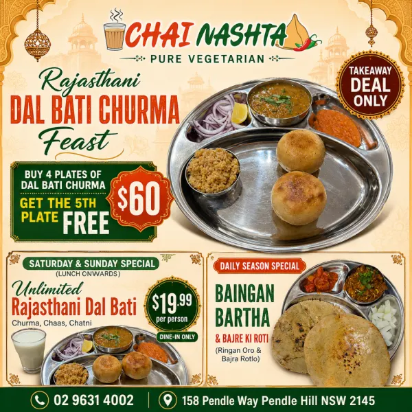 Dal Bati Churma Feast - Buy 4 get 1 Free